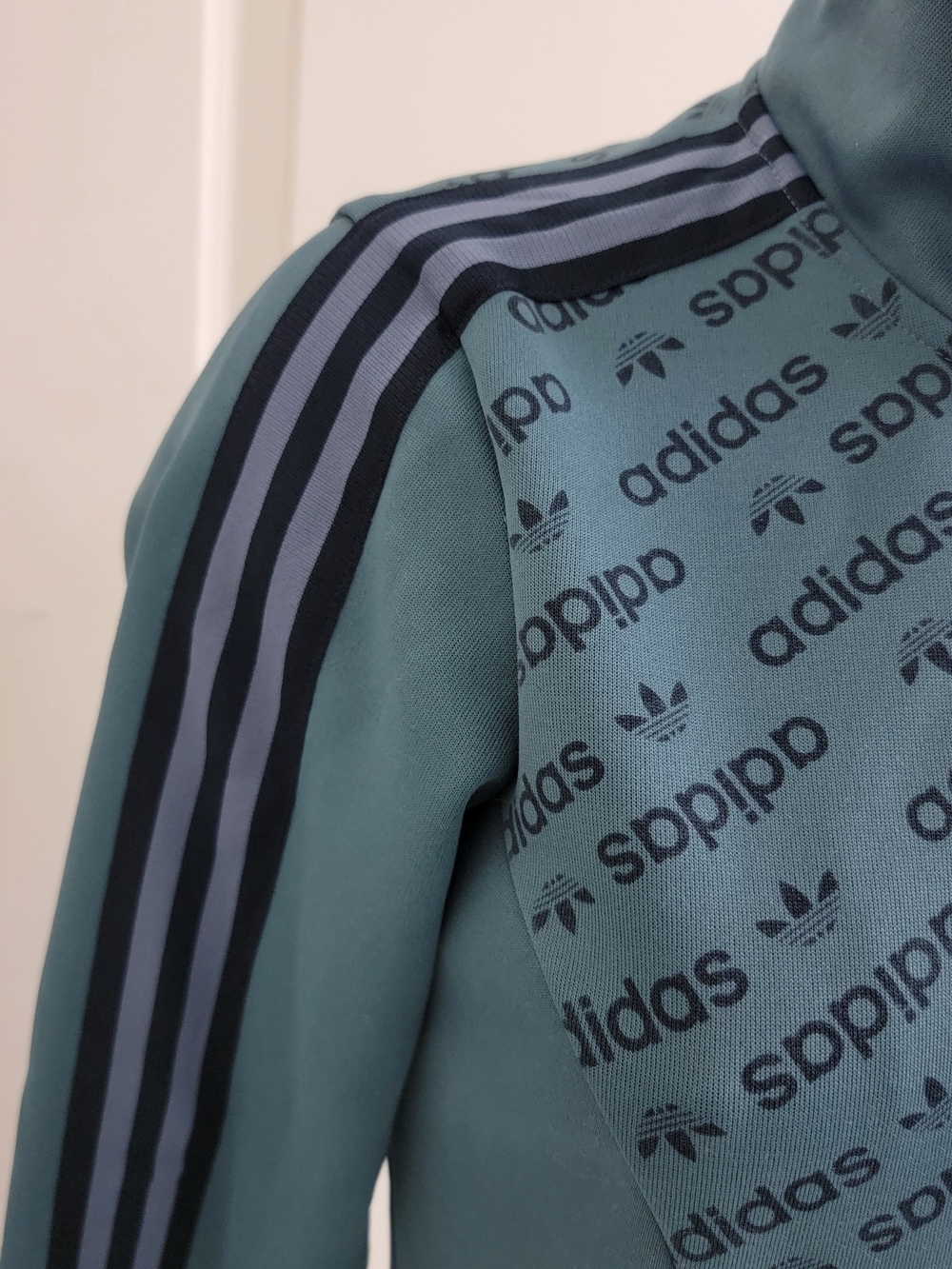 adidas Women’s Teal Zip-Front Track Dress - Picture 3 of 7